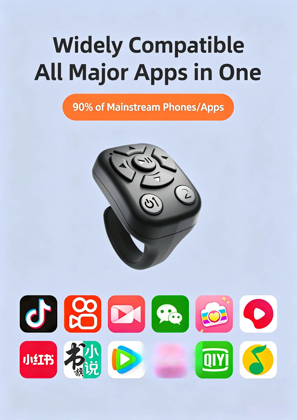 Anillo Control Remoto Bluetooth para Videos, Fotos y Scroll